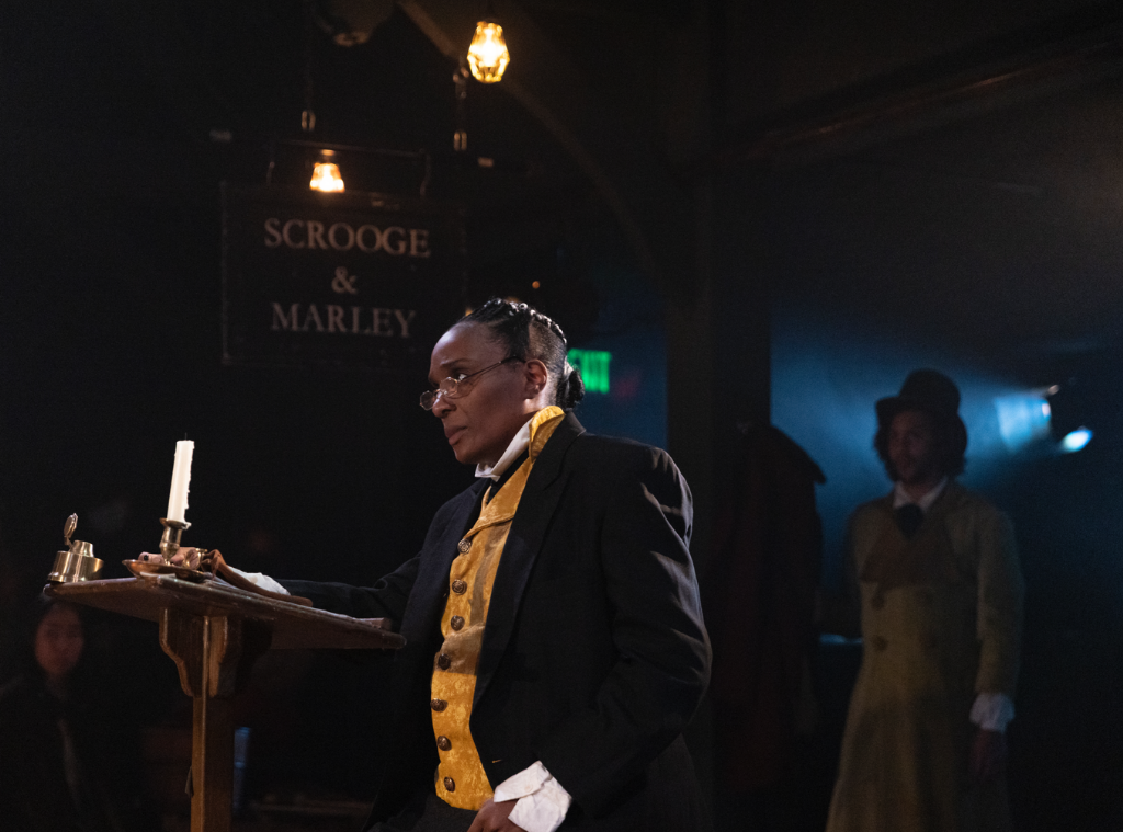 Cycerli Ash as Ebenezer Scrooge and Tyler Andrew Jones. Photo by Shawnte Sims.