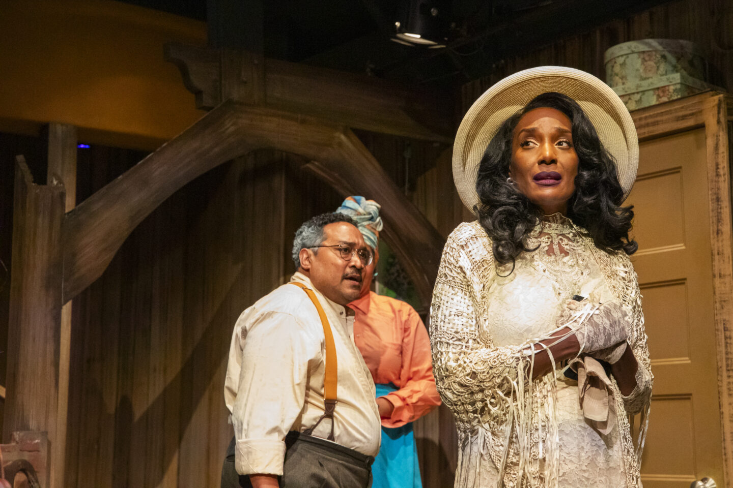 Bobby Bermea (Seth Holly) and Cycerli Ash (Martha Loomis) in Portland Playhouse's 2025 production of 'Joe Turner's Come and Gone'; photo by Julia Varga