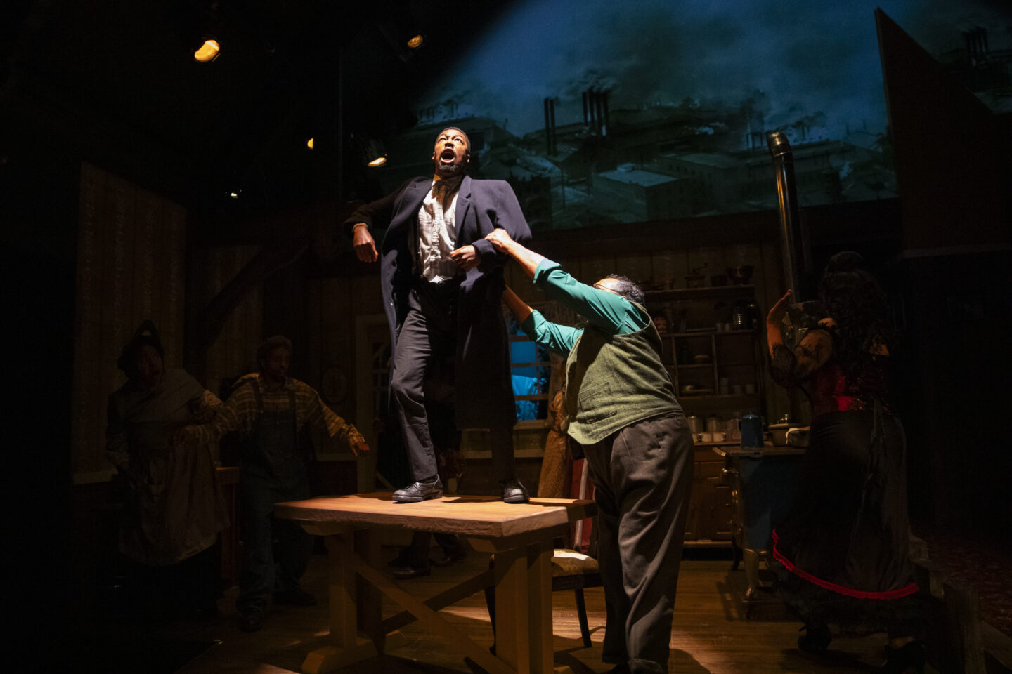 La' Tevin Alexander (Herald Loomis) in Portland Playhouse's 2025 production of 'Joe Turner's Come and Gone'; photo by Julia Varga